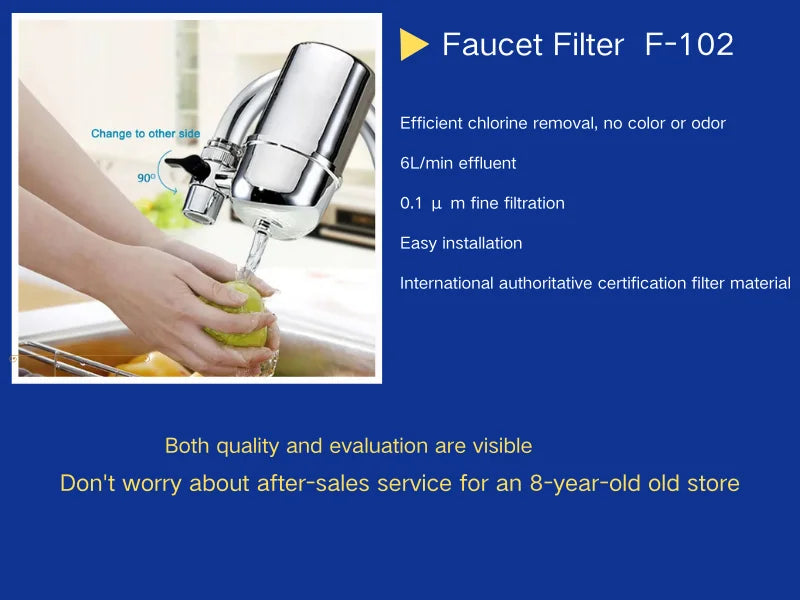 Wheelton Stainless Steel Kitchen Tap Filter Water Purifier Faucet Composite Activated Carbon Household Drinking Filtration Home