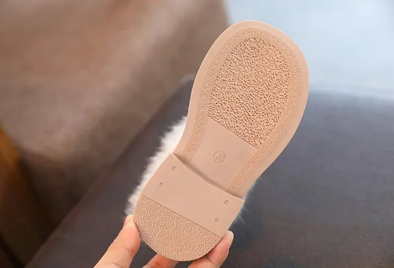 Children Warm Boots Boys Girls Winter Snow Boots with Fur Kids Snow Boots Children Soft Bottom Shoes
