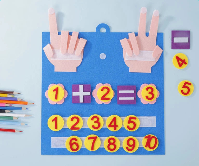 Kids Montessori Toys Felt Finger Numbers Math Toy Counting Early Learning Intelligence Develop for Toddler Teaching Aid Child