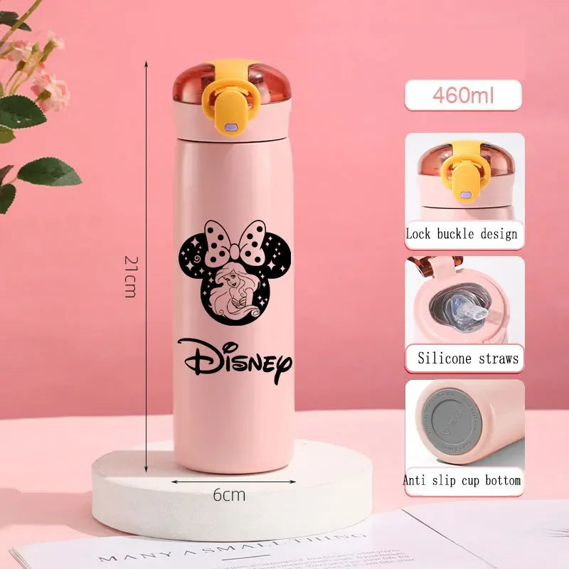 560ml Gradient Cup Little Mermaid Pink Series & 460ml Plastic Cup Bouncing Children's Cup Ariel Portable Bottle  Gifts