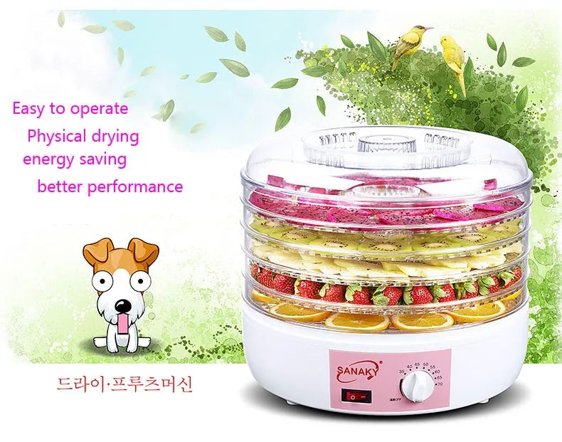250W POWER 5 LAYERS FOOD DRYER  Dry Machine Fruits and Vegetables Dehydration Drying Machine Pet Food