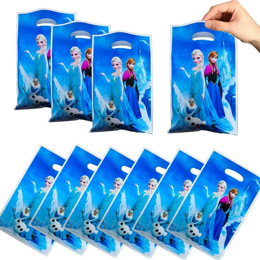 Disney Frozen Love Elsa Anna Birthday Party Gift Bag Triangle Flag Paper Hat Disposable Tableware Supplies