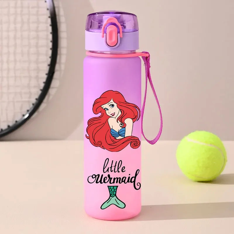 560ml Gradient Cup Little Mermaid Pink Series & 460ml Plastic Cup Bouncing Children's Cup Ariel Portable Bottle  Gifts