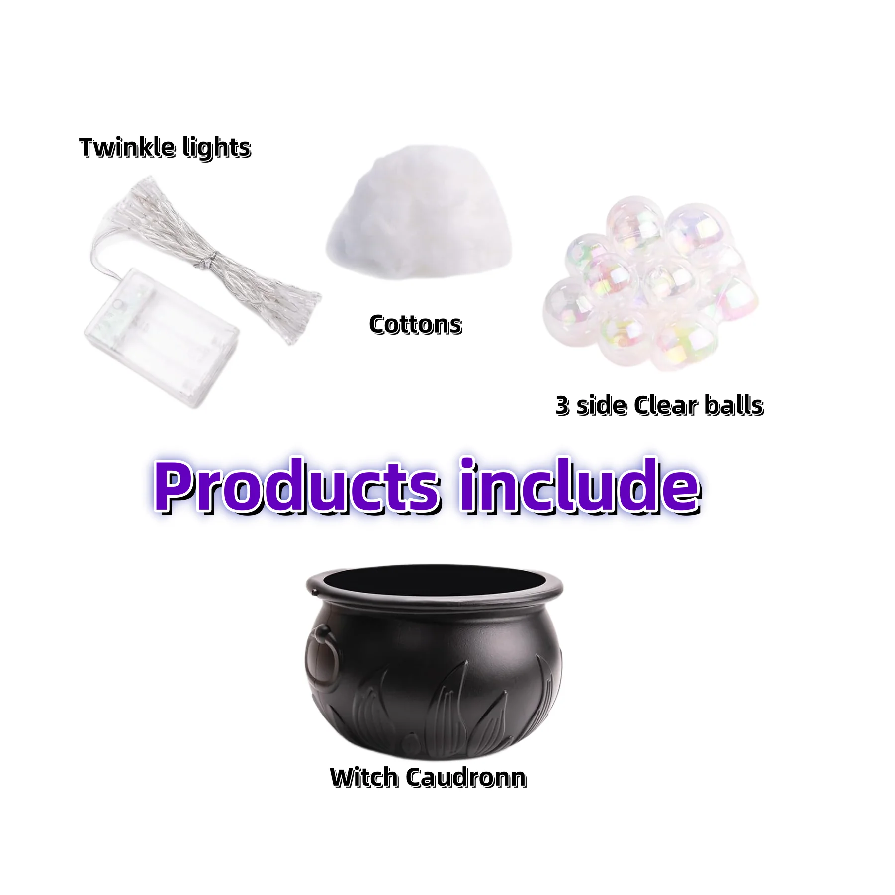 DIY Bubbling Cauldron Set Halloween Decorations Indoor ,8 Inches Black Plastic Bowl Decoration for Home Kitchen Room Party Table