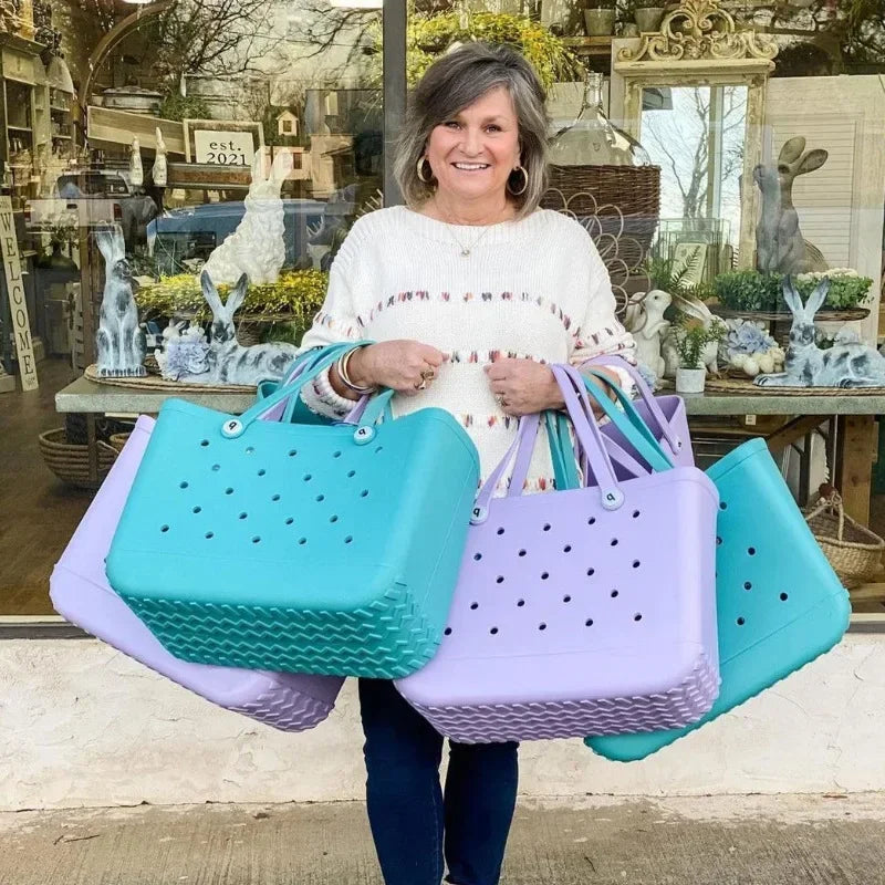 Beach Bag Spot Printed Basket Hole Big Bag Beach Storage Bag Women's Handbag 38x13x32cm Camping Picnic EVA Cave Package