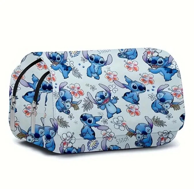 Anime Stitch Fully Printed Flap Pen Bag Stationery Box Pencil Case Primary and Secondary School Student School Bag Cartoon