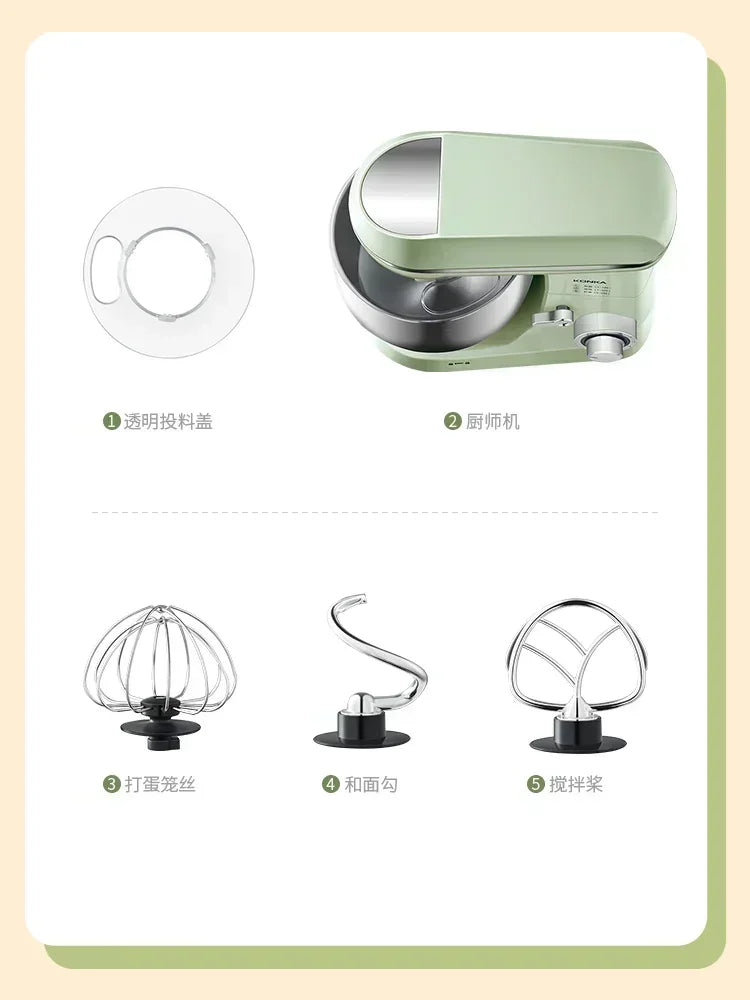Stand Mixer Household Small Flour-Mixing Machine Kneading Noodles Commercial Cream Whipper 5L Low Noise Noodles Mixer