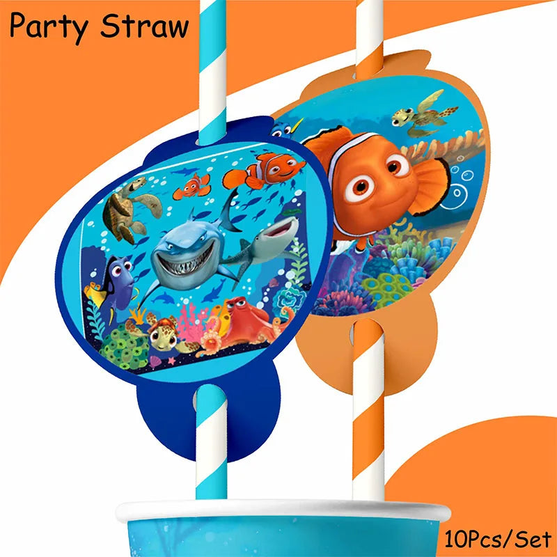 Disney Finding Nemo Birthday Decoration Angle Disposable Tableware Cup Plate Tablecloth Baby Shower Kids GirlsBoy Party Supplies