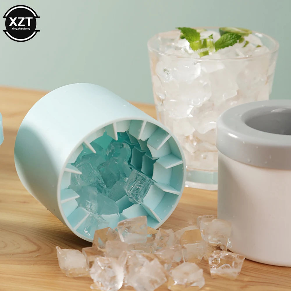 Silicone Ice Bucket Cup Mold for Making Ice Cubes Tray Freeze Quickly Food-Grade Creative Design Ice Bucket Frozen Drink Tools