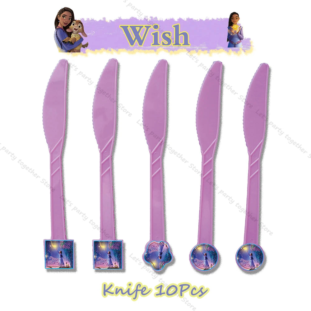 Disney Star Wish Asha Princess Girl Birthday Party Decorative Anime Figures DIY Gift Party Supplies Tableware Foil Ballon Famliy