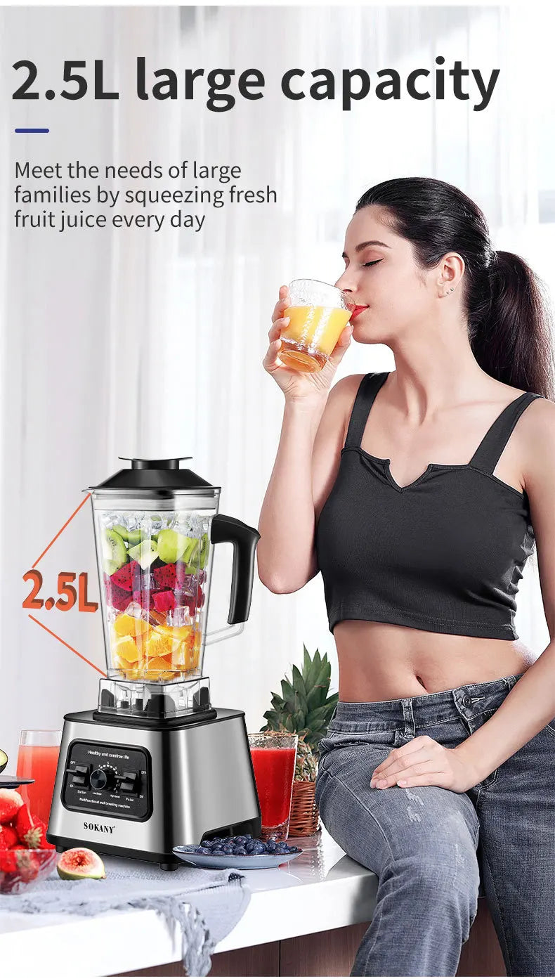 Houselin 6000W Powerful Blender, Professional Countertop Blender for Smoothies, Ice and Frozen Fruit