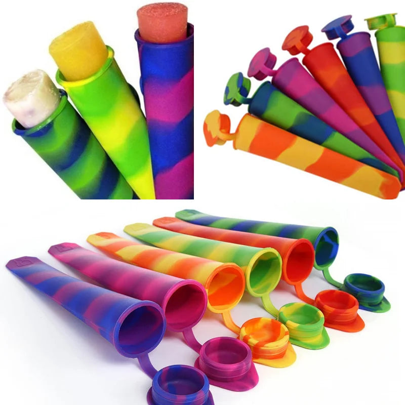 Ice Cream Mold Silicone Ice Tube Maker Frozen Ice Pop Summer Drinking Mold Kitchen Diy Yogurt Popsicl Maker Tray
