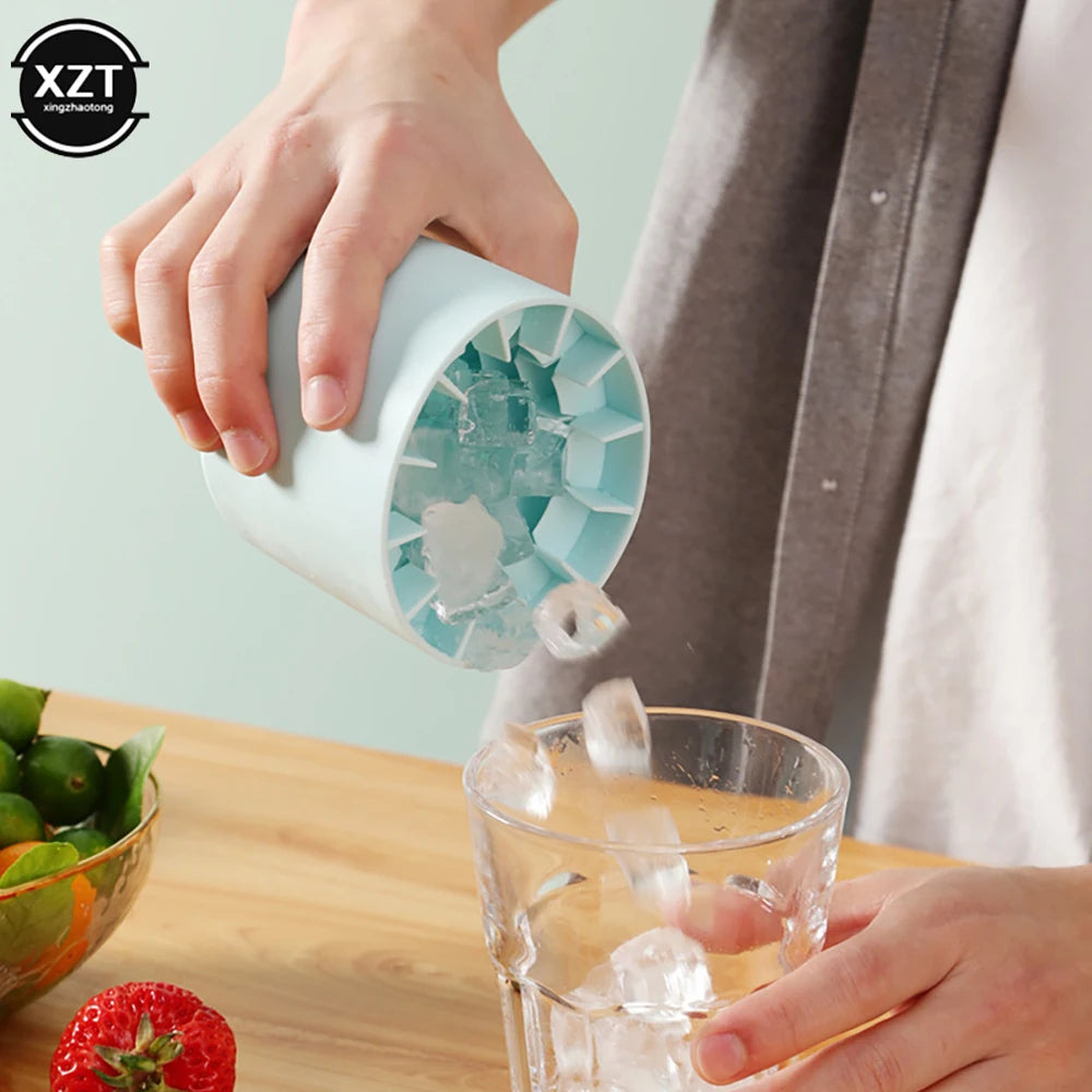 Silicone Ice Bucket Cup Mold for Making Ice Cubes Tray Freeze Quickly Food-Grade Creative Design Ice Bucket Frozen Drink Tools