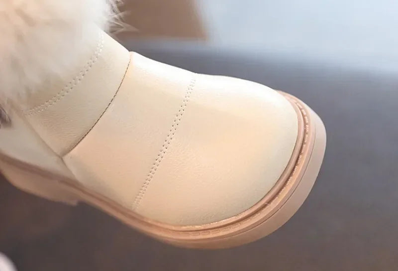 Children Warm Boots Boys Girls Winter Snow Boots with Fur Kids Snow Boots Children Soft Bottom Shoes