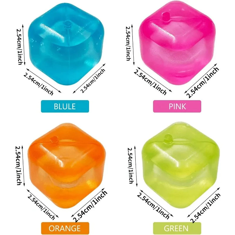 20Pcs Reusable Plastic Quick-Freeze Easy-to-Clean Fake Ice Cubes for Making Cold Appealing Drinks