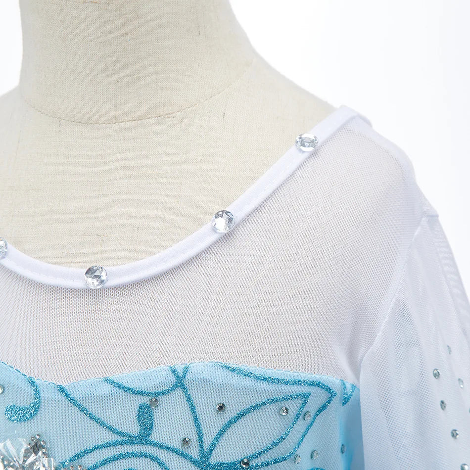 Disney Frozen Anna Elsa Cosplay Costumes for Girls Princess Snow Queen Long Dresses Halloween Party Carnival Clothes Vestido