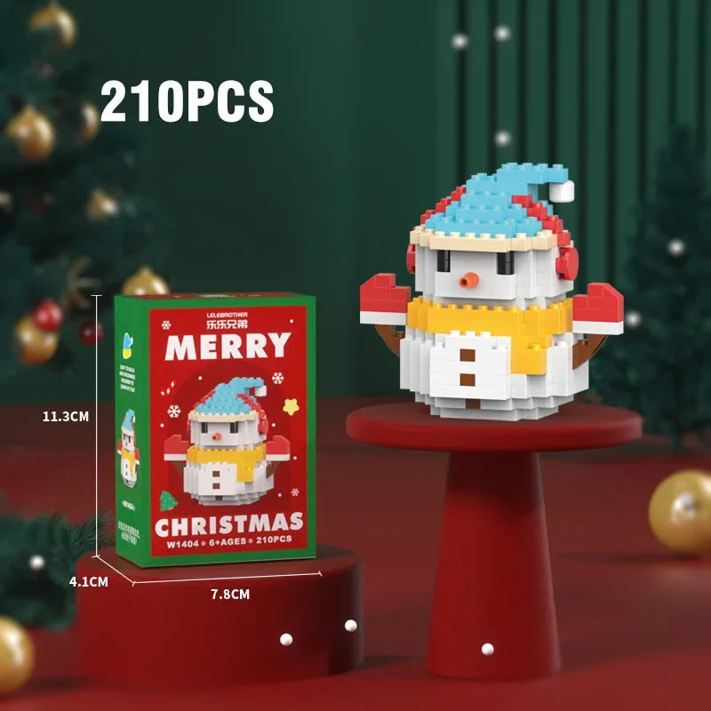 Christmas Gifts Micro Building Block Santa Claus Reindeer Christmas Eve Puzzle Assembling Bricks Table Children Xmas New Year