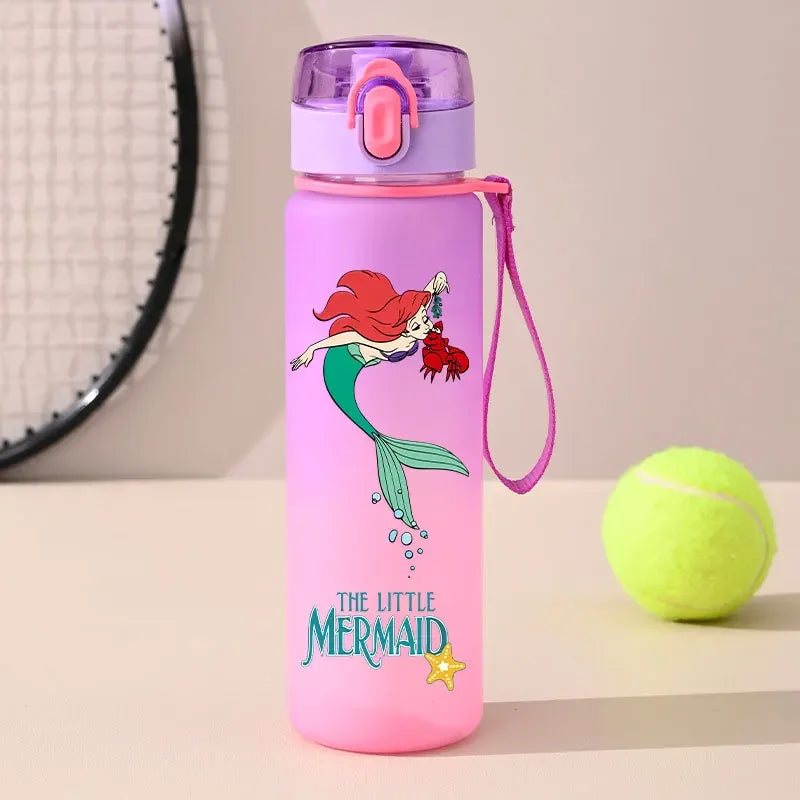 560ml Gradient Cup Little Mermaid Pink Series & 460ml Plastic Cup Bouncing Children's Cup Ariel Portable Bottle  Gifts