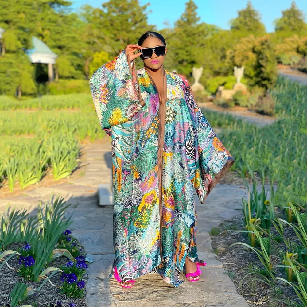 2024 Maxi Dress Japanese Kimono Traditional Woman Long Kimono Cardigan Cardigan Blouse Shirt Female Printing Japanese Dress