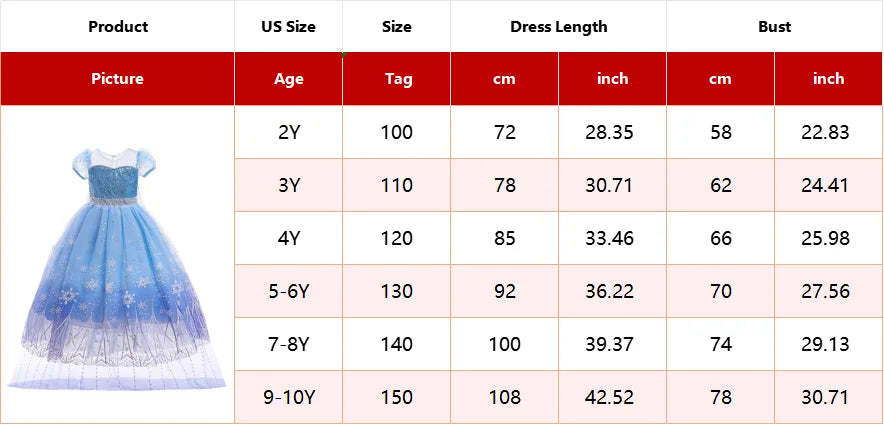 Disney Frozen Anna Elsa Cosplay Costumes for Girls Princess Snow Queen Long Dresses Halloween Party Carnival Clothes Vestido