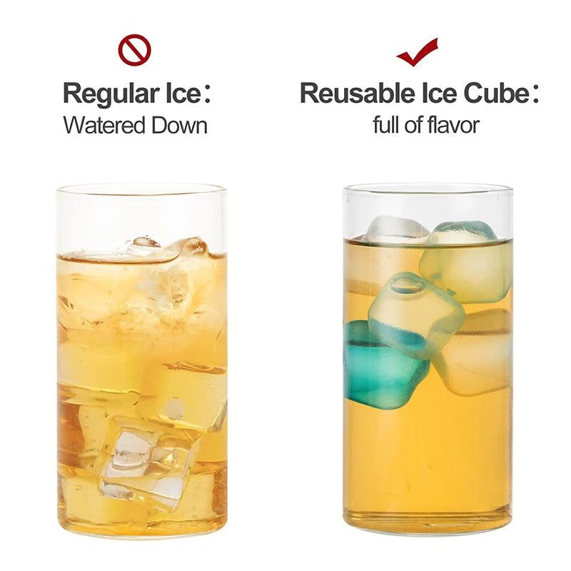 12Pcs/Set Whisky Reusable Ice Cube The Summer Wear-resistant Rocks Whiskey Cubes Plastic Accessories
