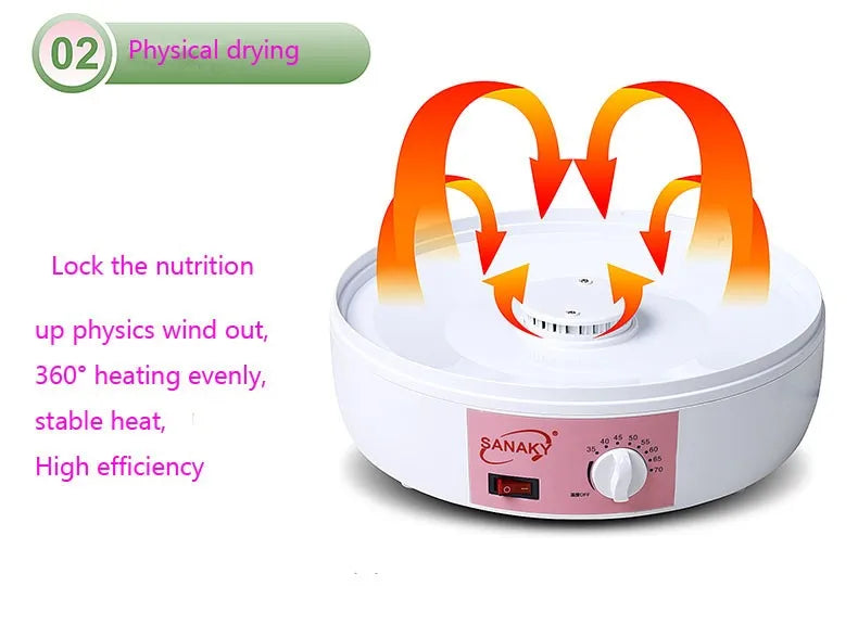 250W POWER 5 LAYERS FOOD DRYER  Dry Machine Fruits and Vegetables Dehydration Drying Machine Pet Food
