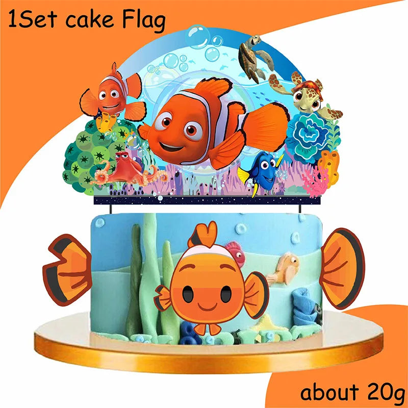 Disney Finding Nemo Birthday Decoration Angle Disposable Tableware Cup Plate Tablecloth Baby Shower Kids GirlsBoy Party Supplies
