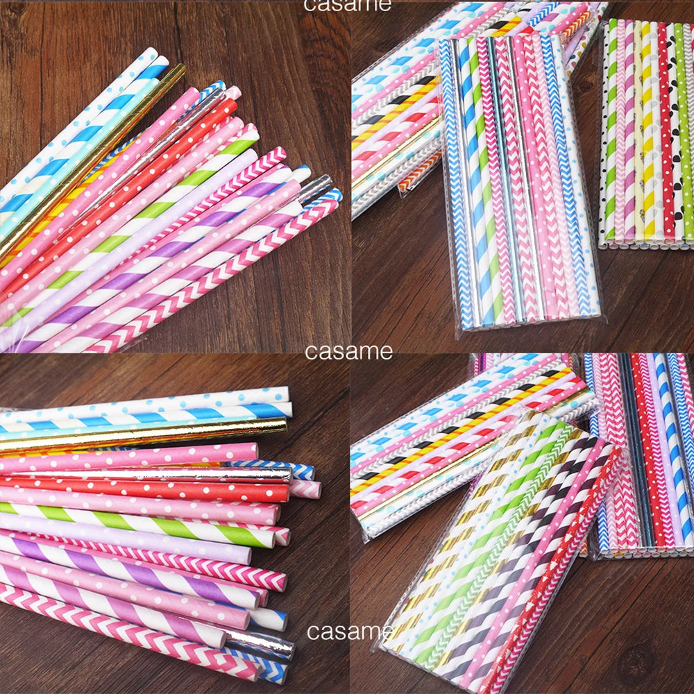 25 pcs lridescent Straws carnaval Party Wedding Decoration Kids Birthday Baby Shower Christmas Frozen Supplies party