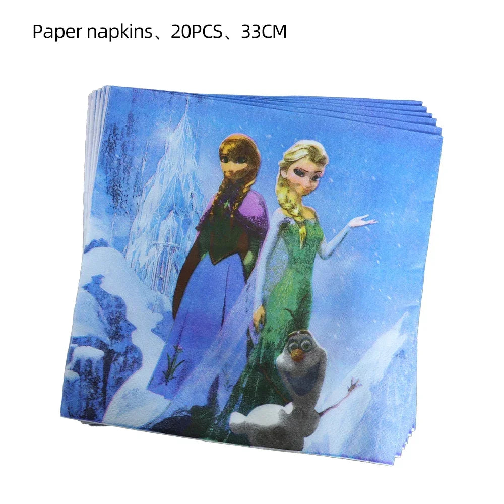 Disney Frozen Love Elsa Anna Birthday Party Gift Bag Triangle Flag Paper Hat Disposable Tableware Supplies
