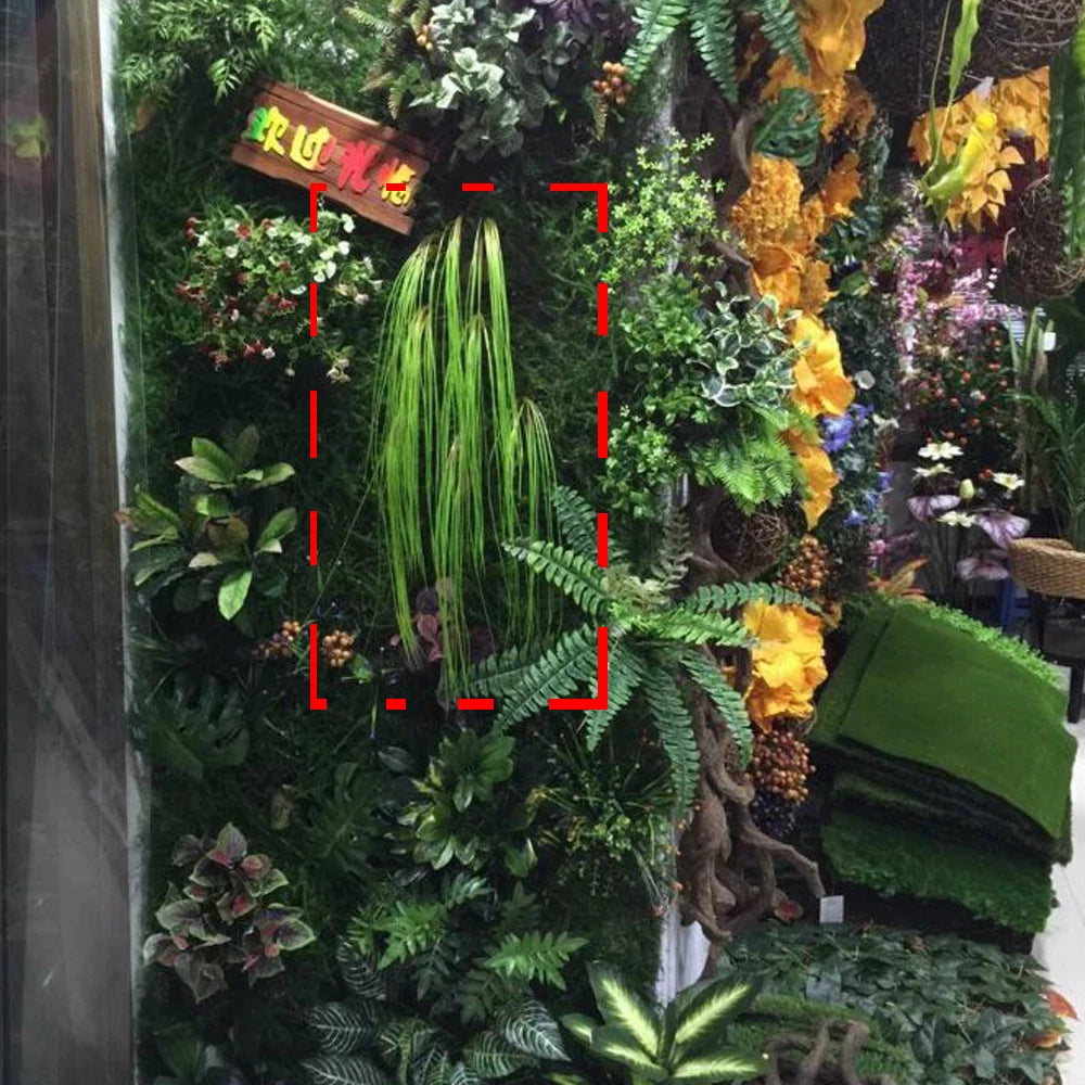 Artificial Plastic Grass Leaves Simulation Fake Plants Wall Hanging Home Decor Plastic Grass Artificial Plants Wall Decorations