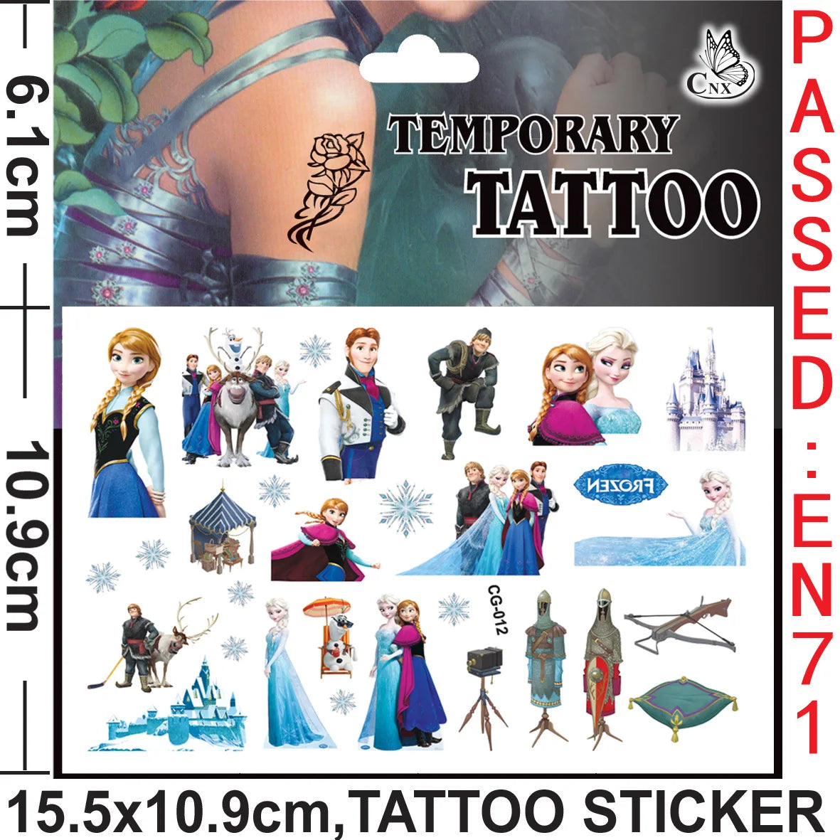 Disney Princess Frozen Tattoo Stickers Children's Birthday Party Decoration Anna Elsa Cartoon Sticker Classic Toys Kids Gifts