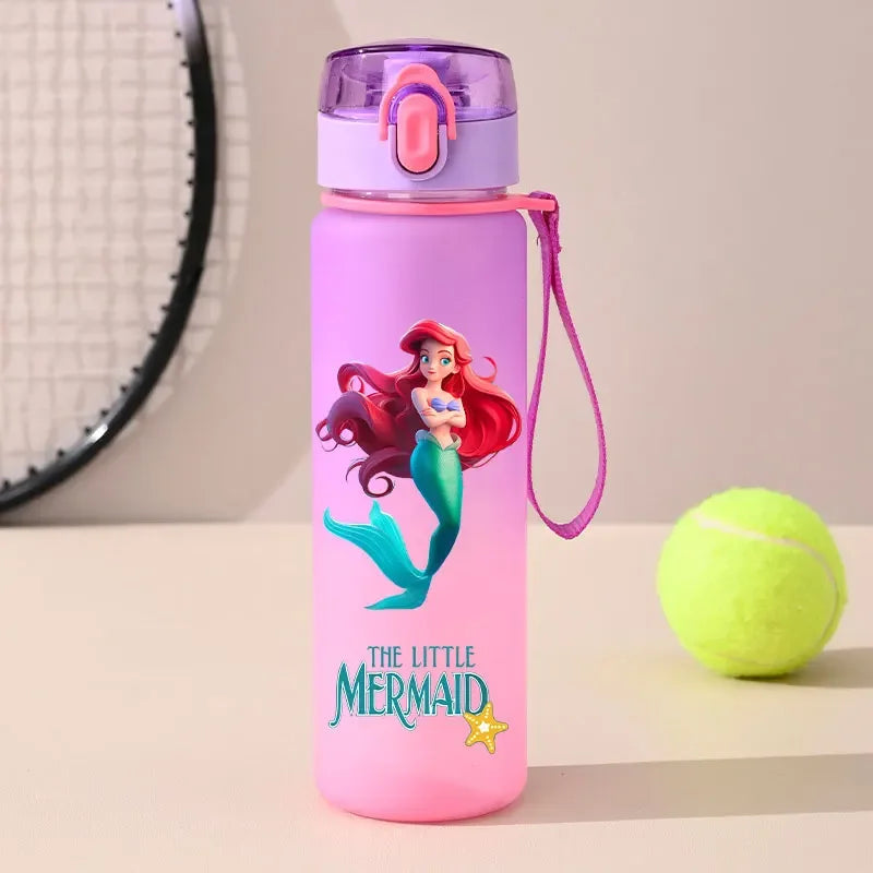 560ml Gradient Cup Little Mermaid Pink Series & 460ml Plastic Cup Bouncing Children's Cup Ariel Portable Bottle  Gifts