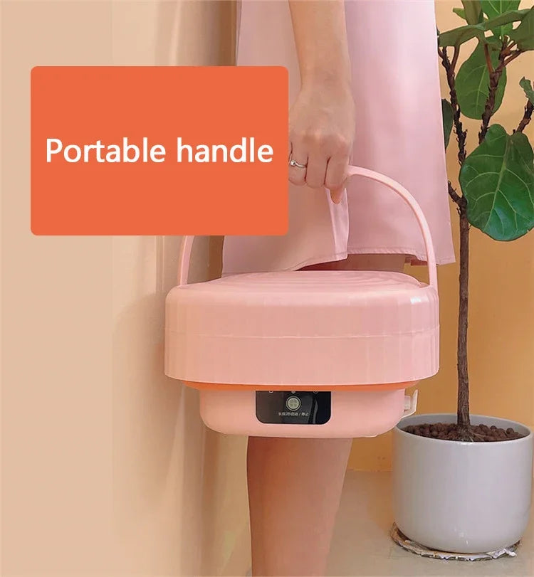 6L Folding Clothes Washing Machine Electric Barrel Laundry Washer Sock Baby Clothes Cleaner For Underwear With Dryer Bucket