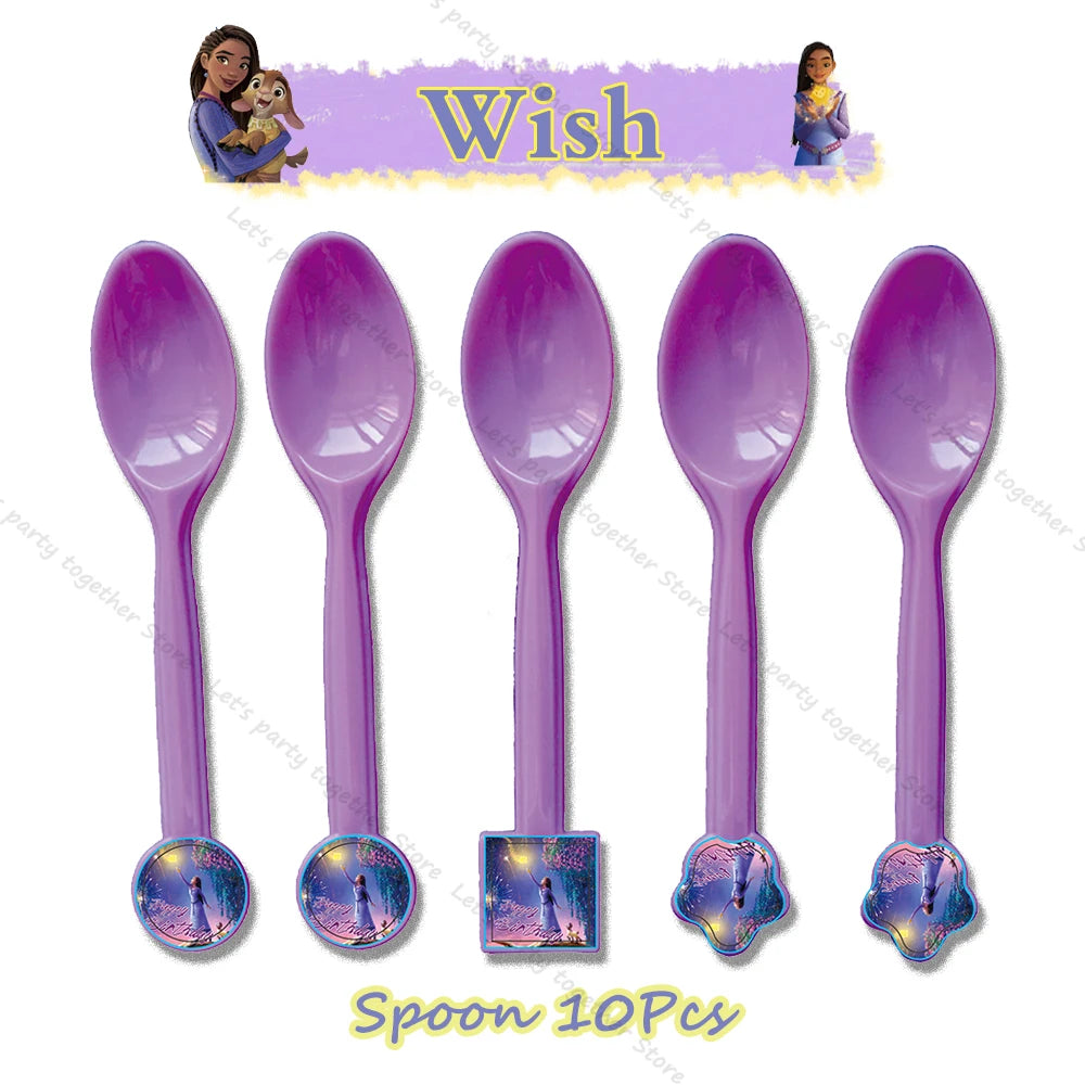 Disney Star Wish Asha Princess Girl Birthday Party Decorative Anime Figures DIY Gift Party Supplies Tableware Foil Ballon Famliy