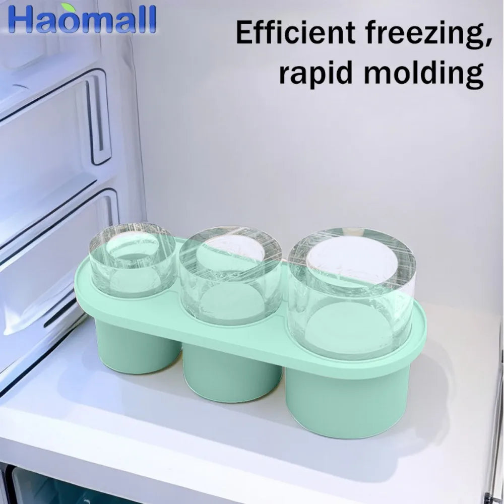 New Ice Cube Tray For Stanley Silicone Ice Cube Maker With Lid For Making 3 Hollow Cylinder Ice Cube Molds Kitchen Tools