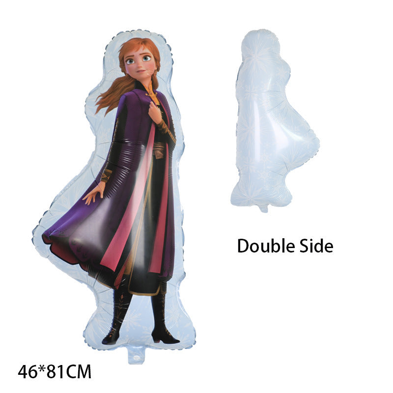 Disney's new "Frozen" standing posture Princess Elsa Anna Snow Magic Mirror birthday party decoration aluminum film balloons