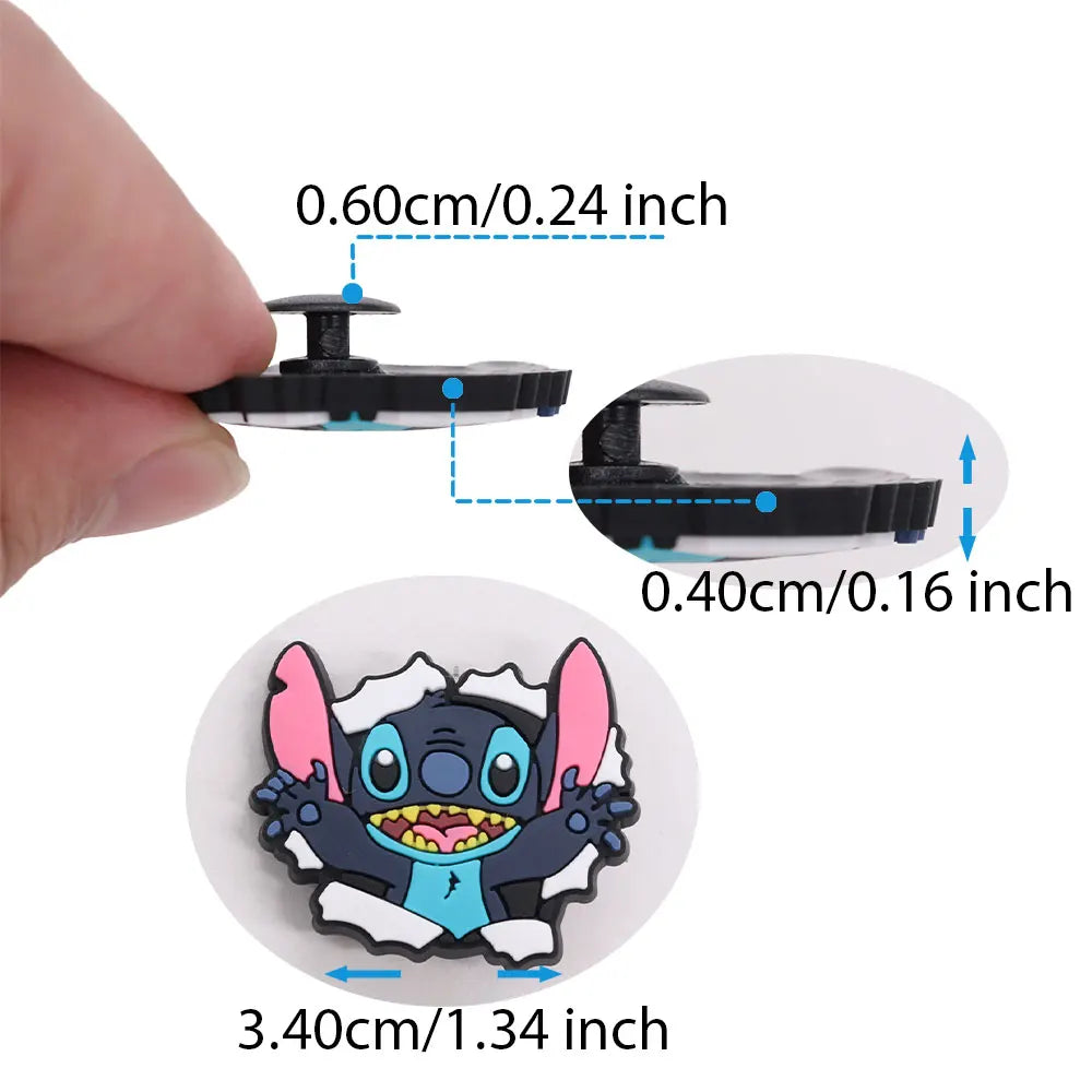1-27Pcs Mix Lilo & Stitch PVC Disney Cartoon Shoe Charms Decorations Kids Buckle Clog DIY Cute Holiday Gifts