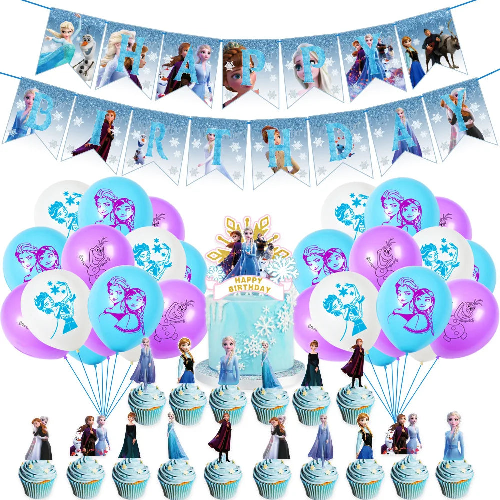 1Set Disney Frozen New Princess Elsa Anna Foil Balloons Girl Birthday Party Baby Shower Olaf Balloon Decoration Kids Toys Gift