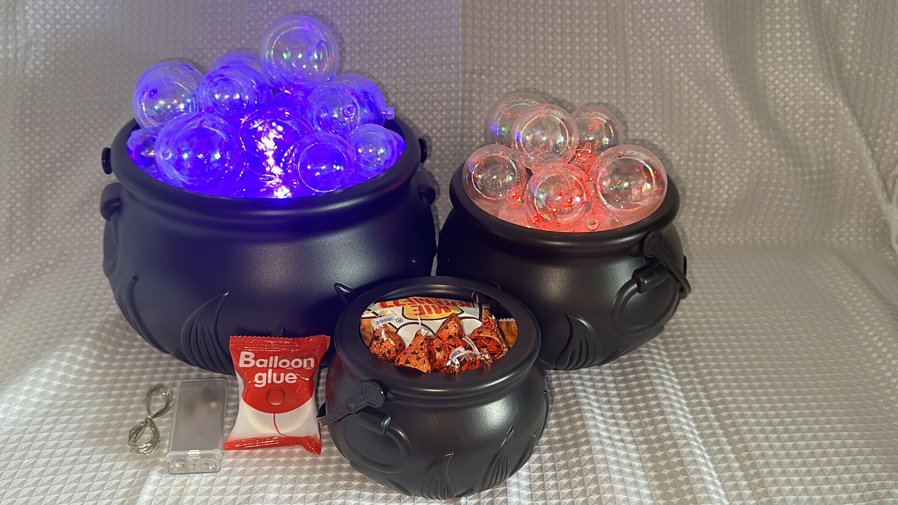 DIY Bubbling Cauldron Set Halloween Decorations Indoor ,8 Inches Black Plastic Bowl Decoration for Home Kitchen Room Party Table