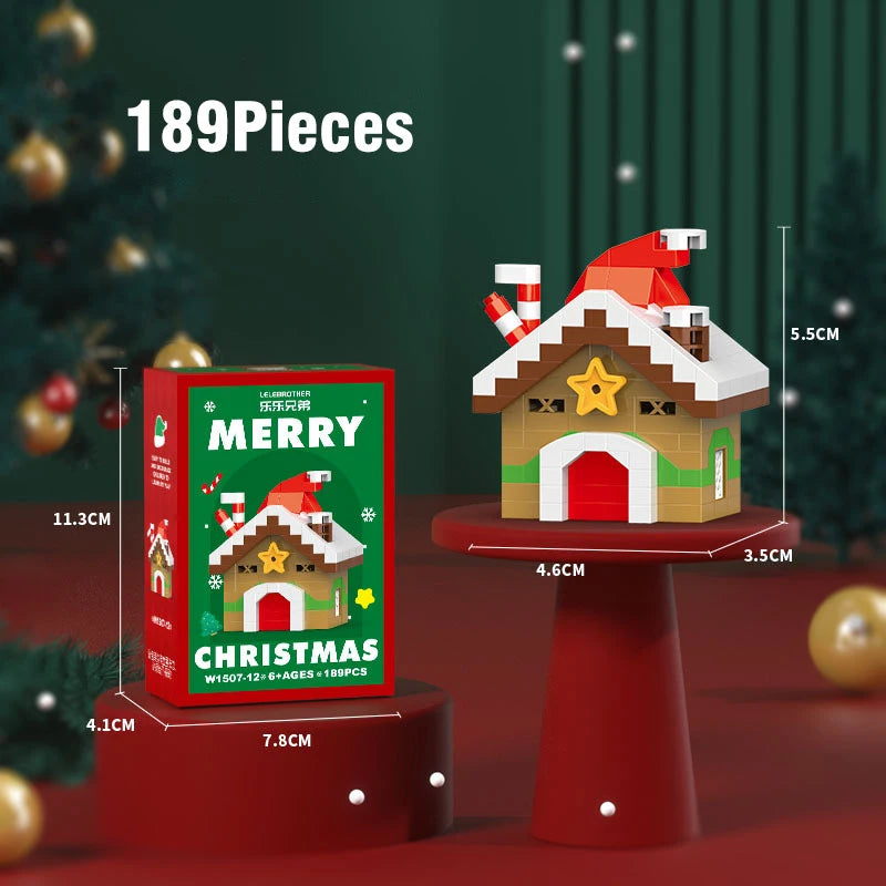 Christmas Gifts Micro Building Block Santa Claus Reindeer Christmas Eve Puzzle Assembling Bricks Table Children Xmas New Year