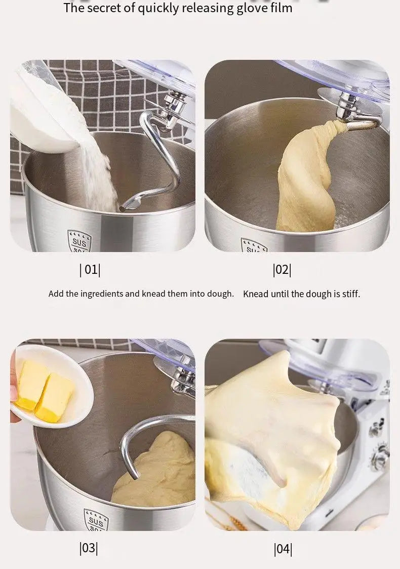 220V   Desktop beater, electric household chef machine and flour mixer, creamer, fresh milk cover, and commercial mixer.