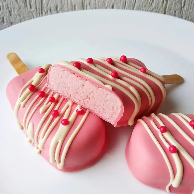 4/8 Hole Ice cream Silicone Mold Dessert Freezer Fruit Popsicle Maker Mold DIY Homemade Ice cream Mold With Stick