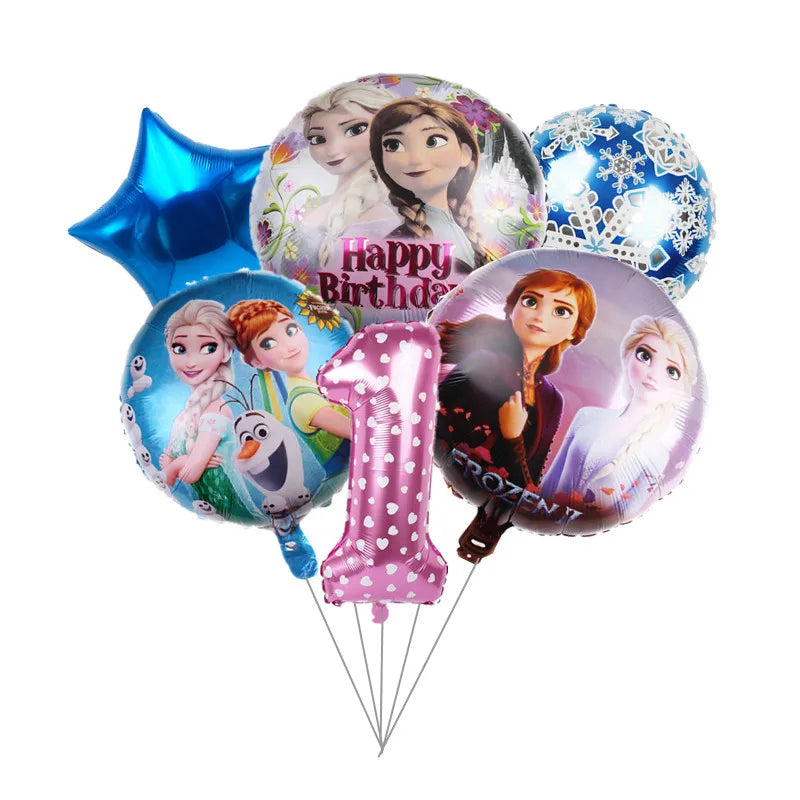 1Set Disney Frozen New Princess Elsa Anna Foil Balloons Girl Birthday Party Baby Shower Olaf Balloon Decoration Kids Toys Gift