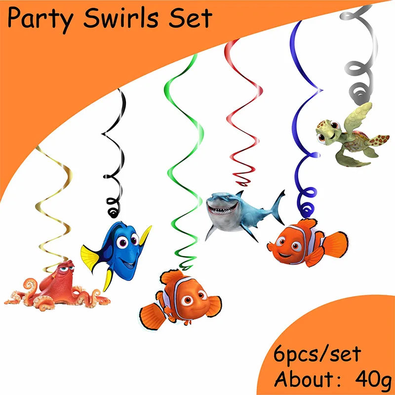 Disney Finding Nemo Birthday Decoration Angle Disposable Tableware Cup Plate Tablecloth Baby Shower Kids GirlsBoy Party Supplies