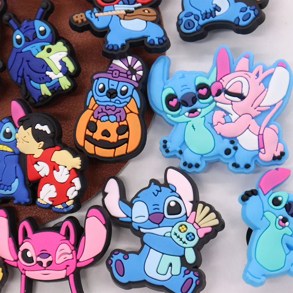 1-27Pcs Mix Lilo & Stitch PVC Disney Cartoon Shoe Charms Decorations Kids Buckle Clog DIY Cute Holiday Gifts