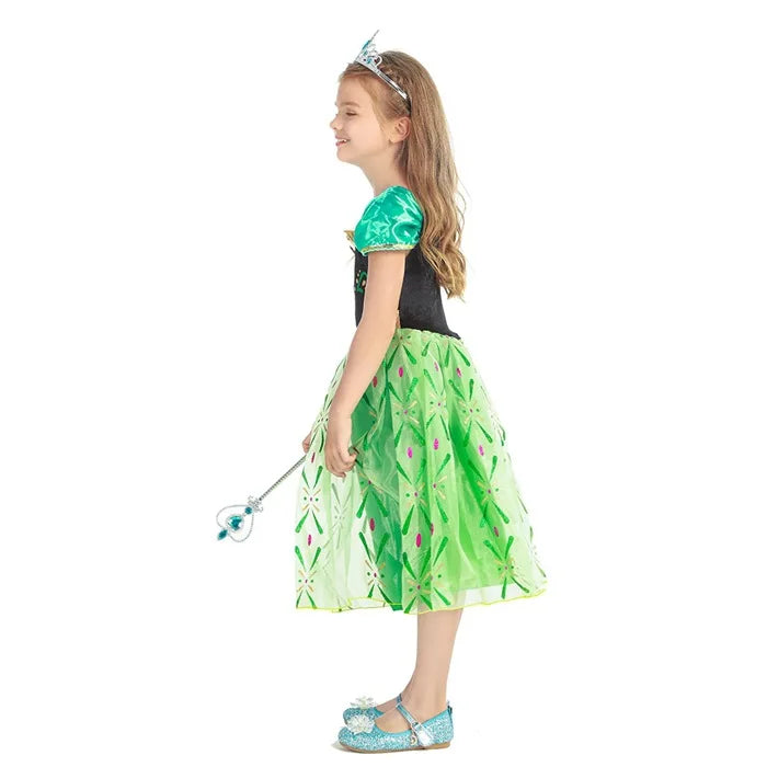 Disney Frozen Elsa Anna Costume For Kids Girl Fancy Birthday Party Gown Princess Dress Carnival Party Children Clothing 2023