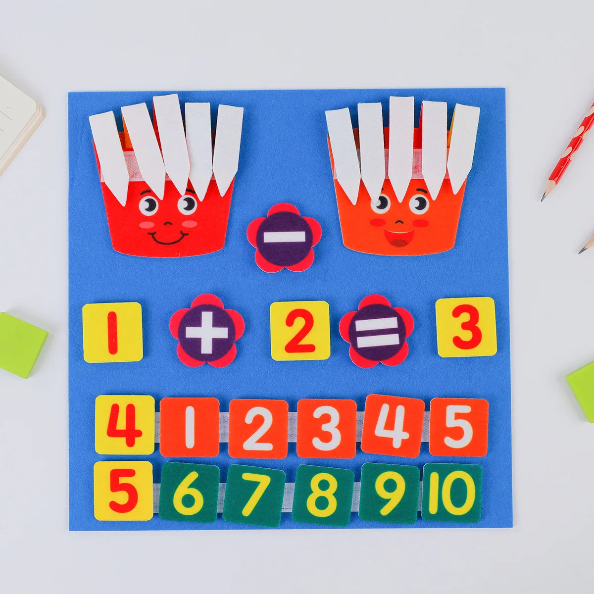 Kids Montessori Toys Felt Finger Numbers Math Toy Counting Early Learning Intelligence Develop for Toddler Teaching Aid Child