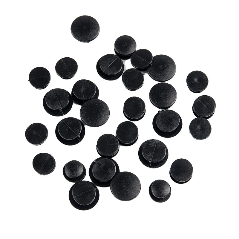 25pcs Lightweight Buckles Plastic Buttons Black Ornaments For DIY Shoes Charms Kids Shoe Accessories