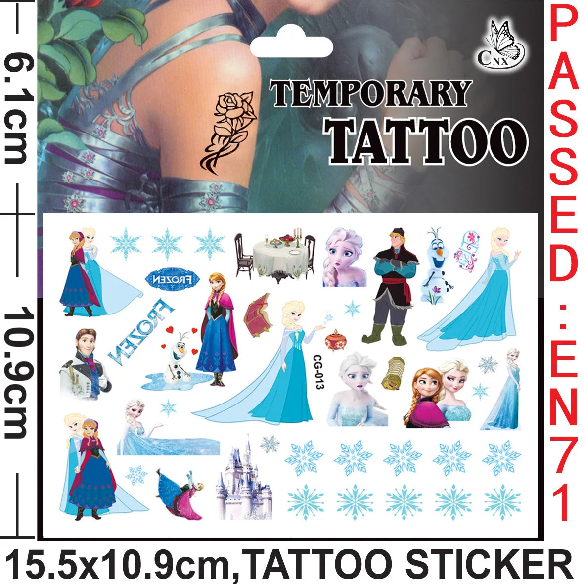 Disney Princess Frozen Tattoo Stickers Children's Birthday Party Decoration Anna Elsa Cartoon Sticker Classic Toys Kids Gifts
