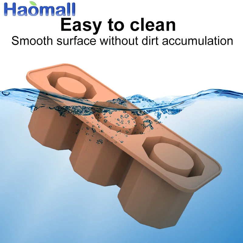 New Ice Cube Tray For Stanley Silicone Ice Cube Maker With Lid For Making 3 Hollow Cylinder Ice Cube Molds Kitchen Tools